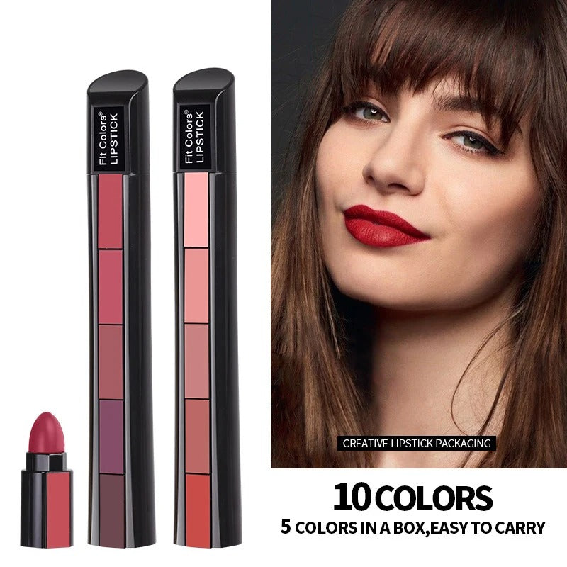 5 Colors In 1 Matte Velvet Lipsticks -BUY 1 GET 1 FREE